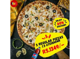Day Night Pizza! Enjoy 60% Discount On Deal 10 For Rs.1349/-